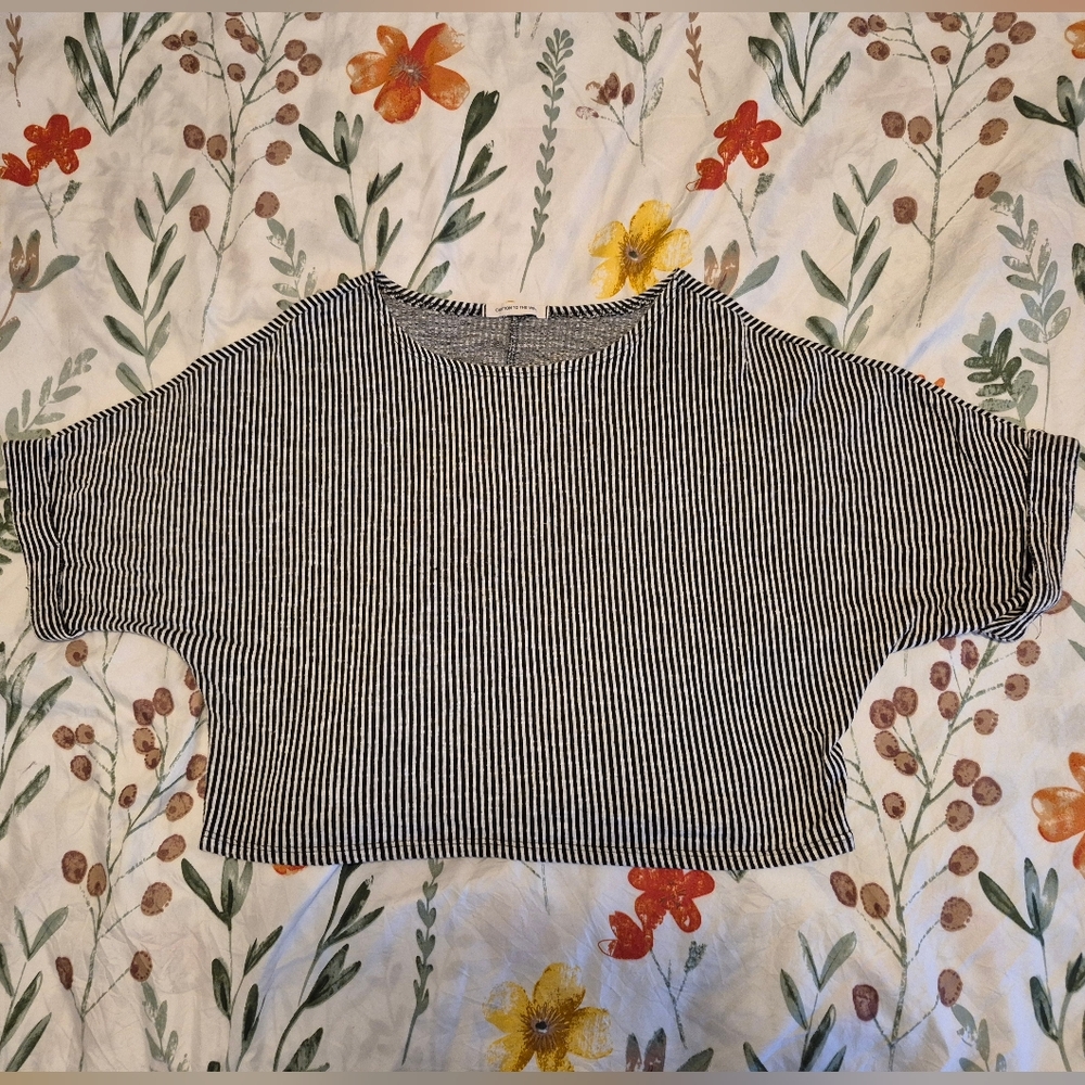 Caution To The Wind - Black and White Striped Top